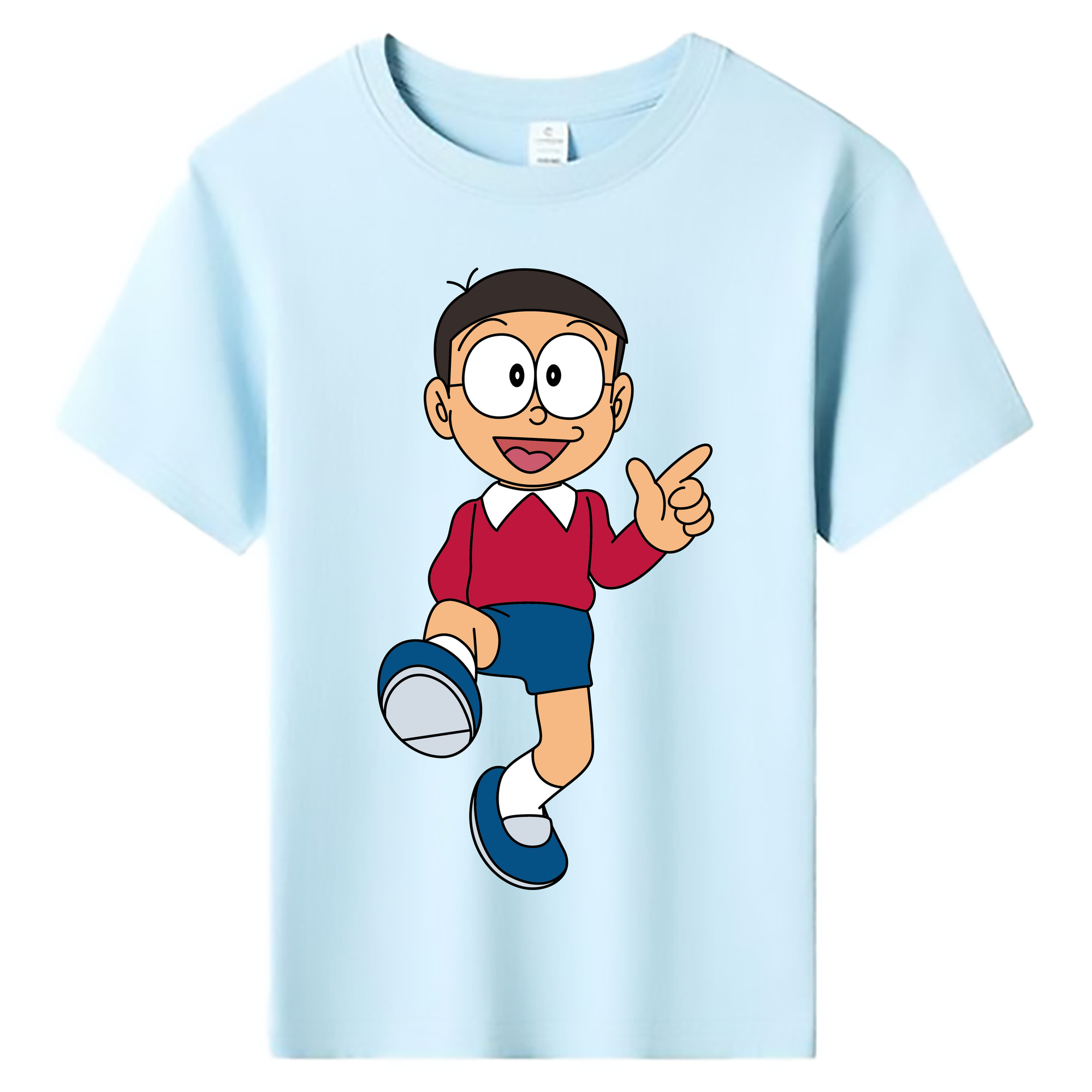 （画像用） ドラえもん 野比 のび太 Doraemon Nobita Nobi 綿100％キッズTシャツ（フロントプリント）